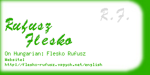 rufusz flesko business card